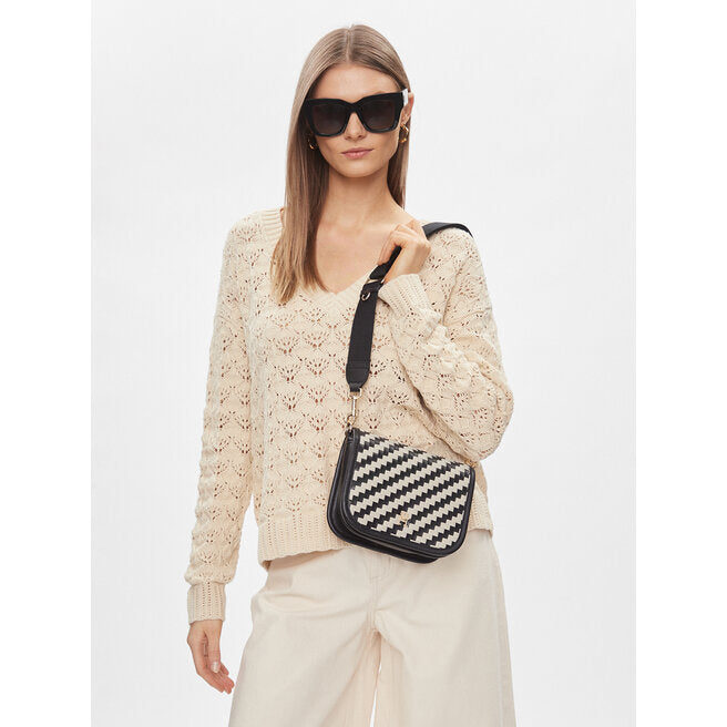 Tommy Hilfiger crna ženska torba s uzorkom kockica-[SKU]