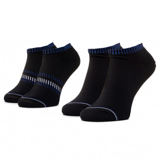 Tommy Hilfiger crne muške čarape s plavim prugama