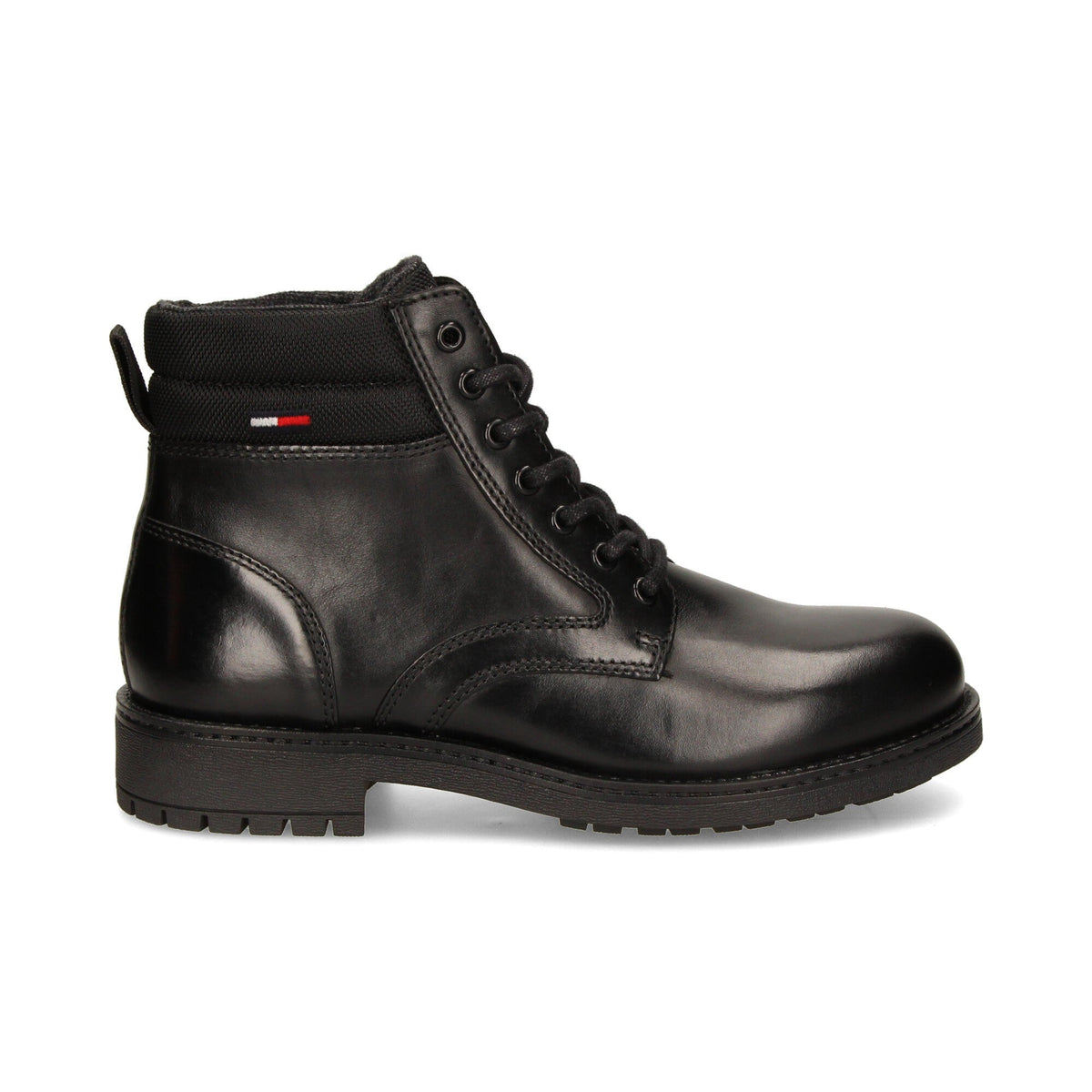 Tommy Hilfiger crne muške kožne čizme s vezicama