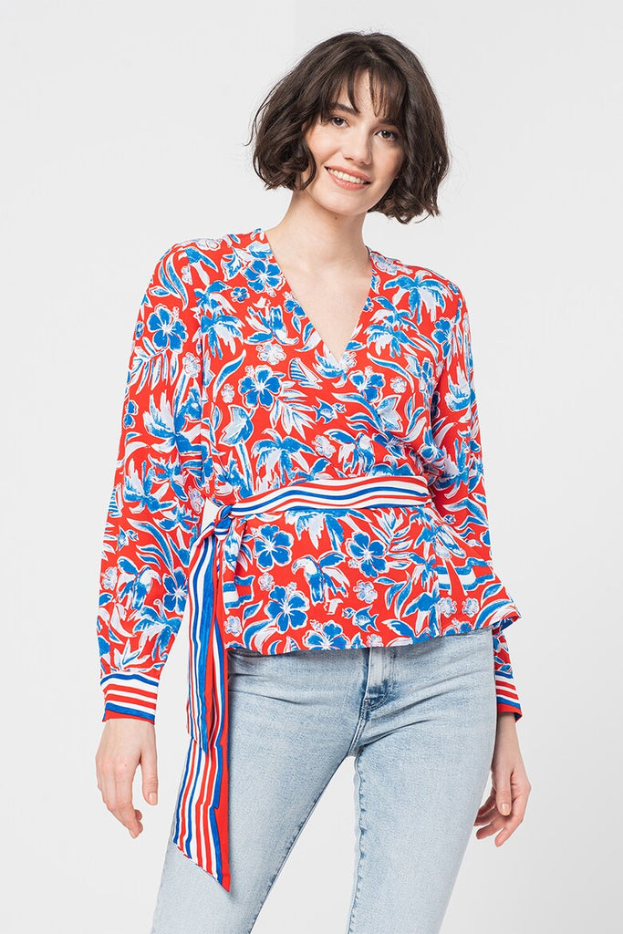 Tommy Hilfiger crvena ženska bluza ljetna Flower-[SKU]