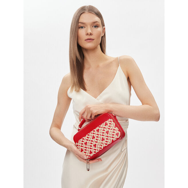Tommy Hilfiger crvena ženska torba monogram uzorka-[SKU]