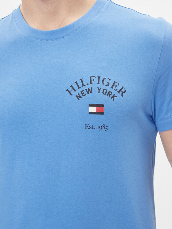 Tommy Hilfiger plava muška majica s okruglim izrezom-[SKU]