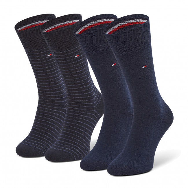 Tommy Hilfiger plave muške čarape s tankim prugama-[SKU]