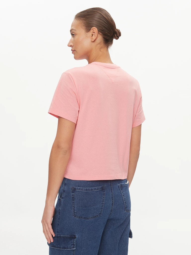 Tommy Hilfiger roza ženska majica s okruglim izrezom