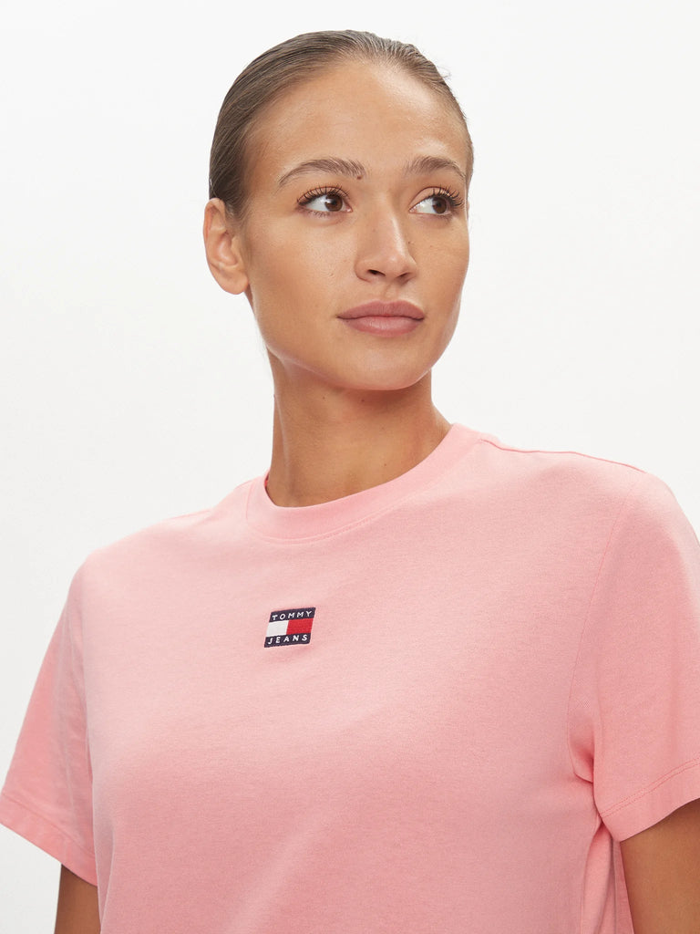 Tommy Hilfiger roza ženska majica s okruglim izrezom-[SKU]
