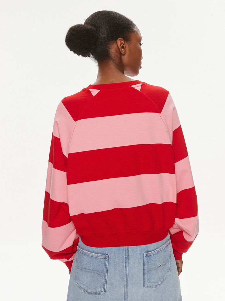 Tommy Hilfiger roza ženska majica s prugama-[SKU]