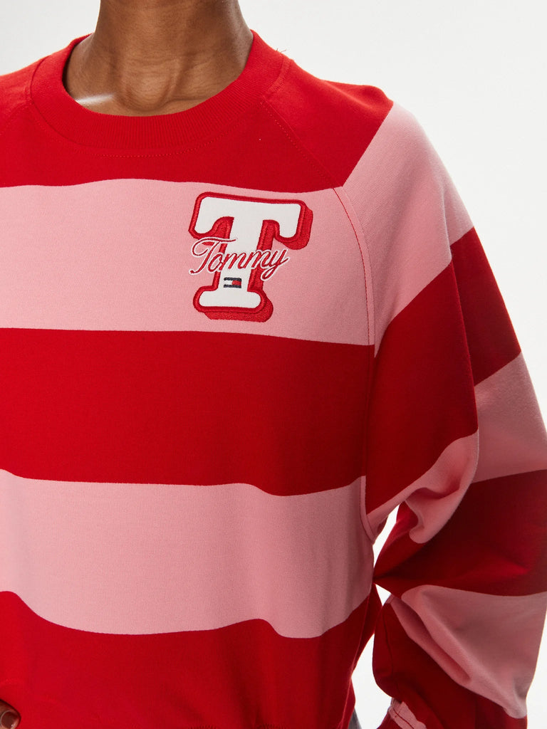 Tommy Hilfiger roza ženska majica s prugama-[SKU]