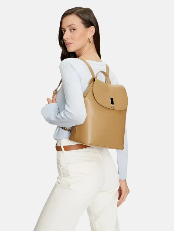 Tommy Hilfiger smeđi ženski ruksak s elegantnim zatvaračem-[SKU]