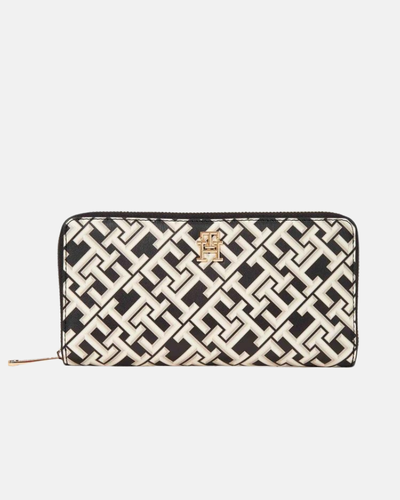 Tommy Hilfiger crni ženski novčanik sa monogram uzorkom-[SKU]