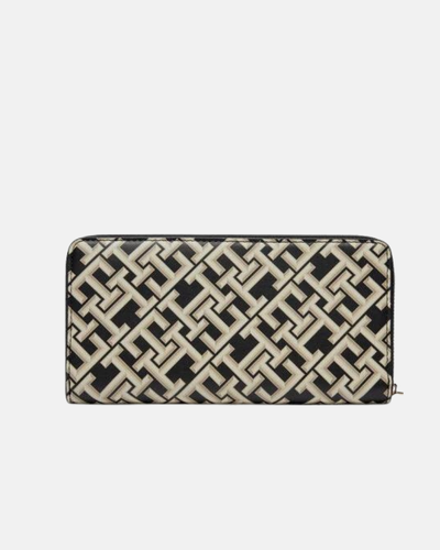 Tommy Hilfiger crni ženski novčanik sa monogram uzorkom-[SKU]