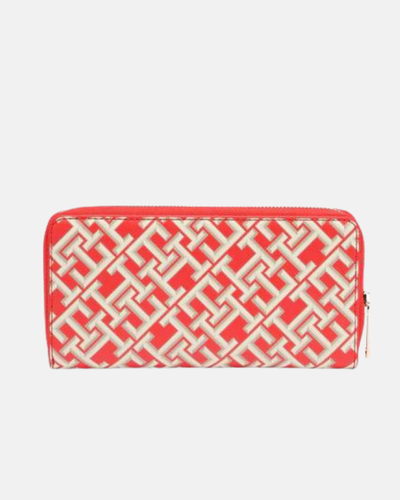 Tommy Hilfiger crveni ženski novčanik s monogram uzorkom-[SKU]
