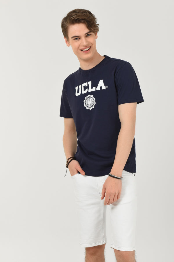UCLA teget plava muška majica kratkih rukava s bijelim UCLA printom i grbom