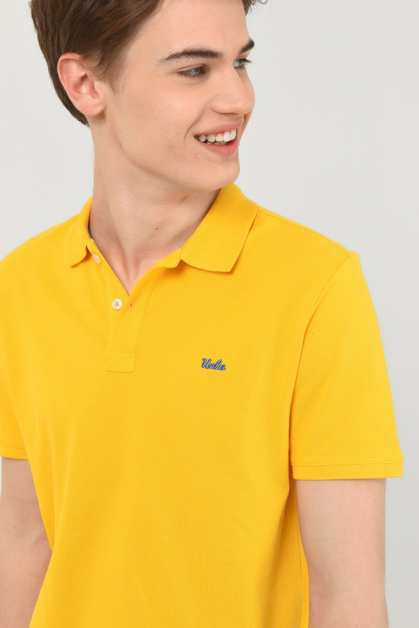 UCLA žuta muška polo majica kratkih rukava s malim UCLA logom