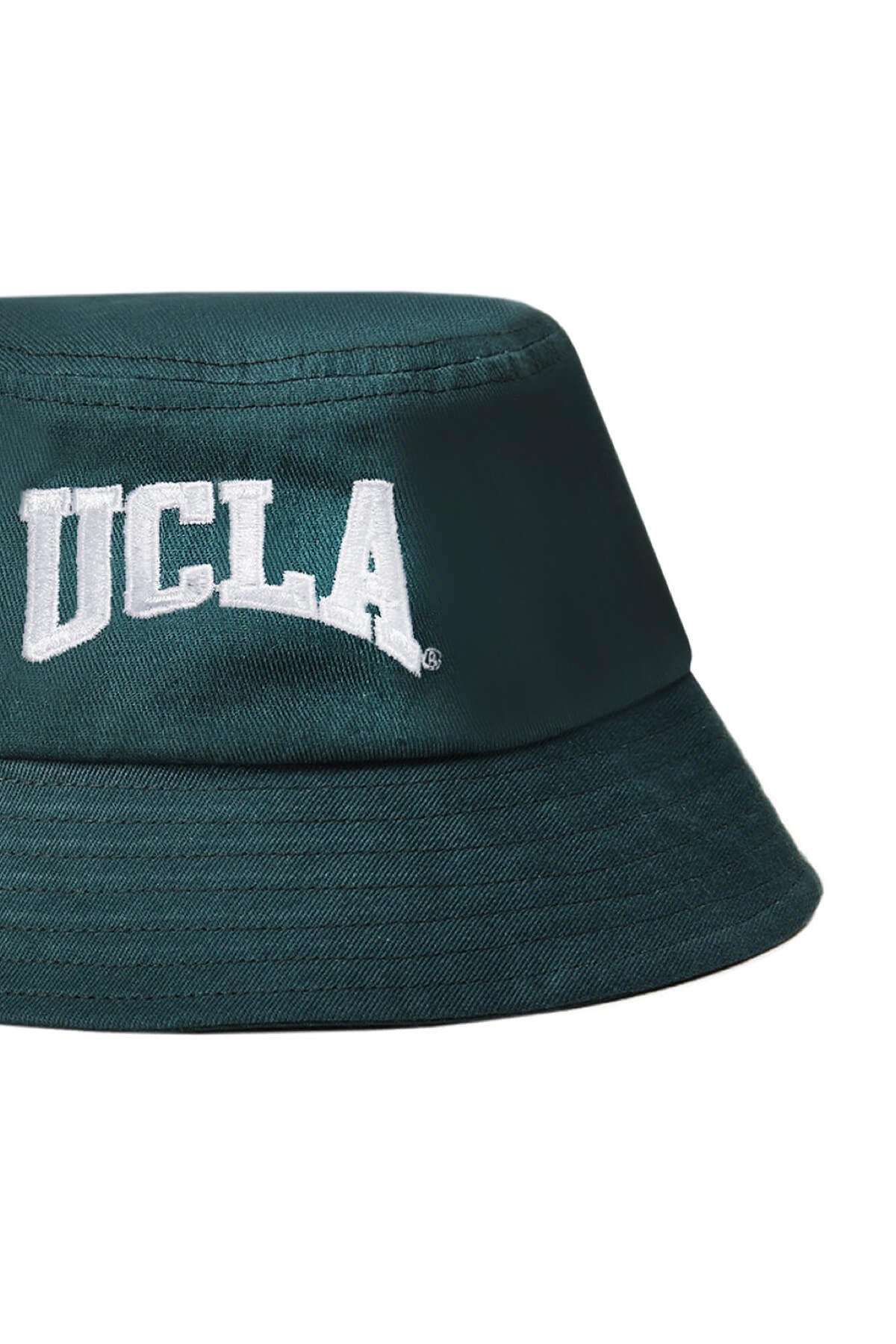 UCLA tamnozelena unisex šešir bucket s bijelim UCLA natpisom