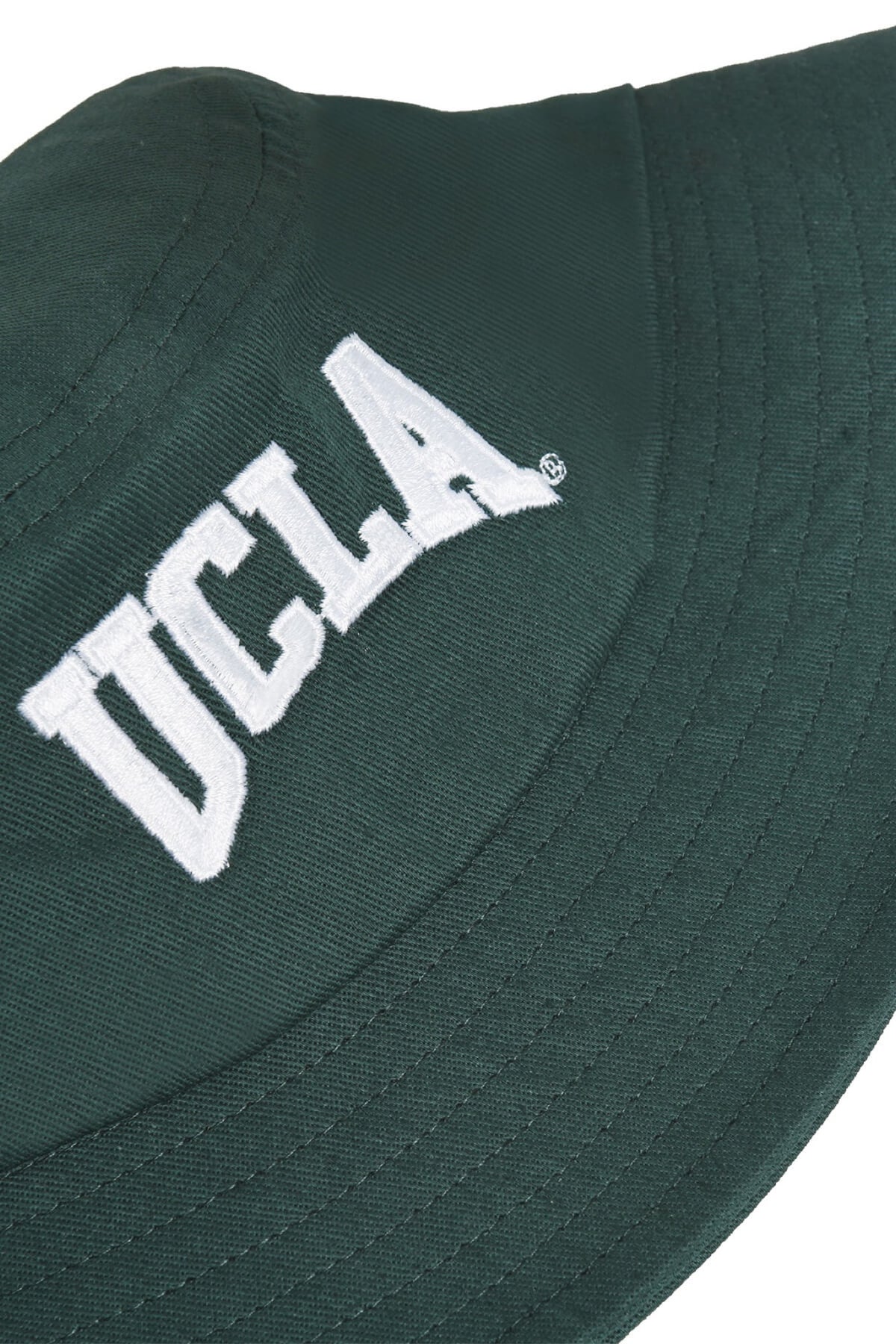 UCLA tamnozelena unisex šešir bucket s bijelim UCLA natpisom