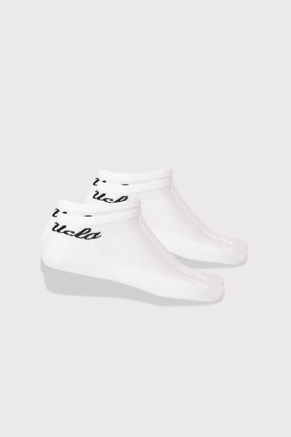 UCLA bijele unisex niske čarape s crnim Ucla natpisom