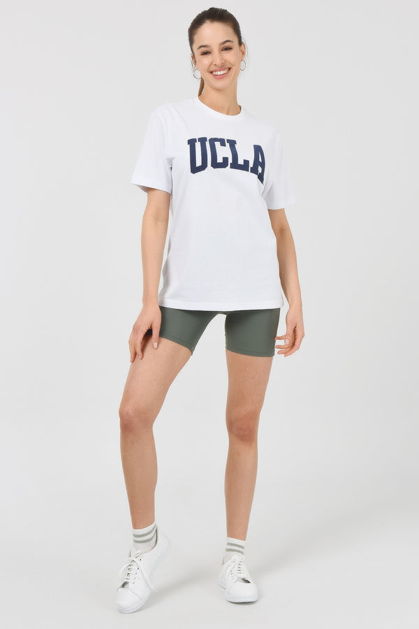 UCLA bijela muška majica kratkih rukava s teget UCLA printom