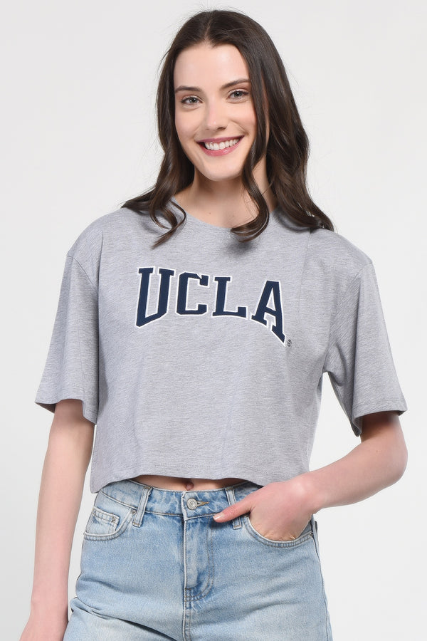 UCLA siva ženska kratka majica kratkih rukava s tamno plavim UCLA printom