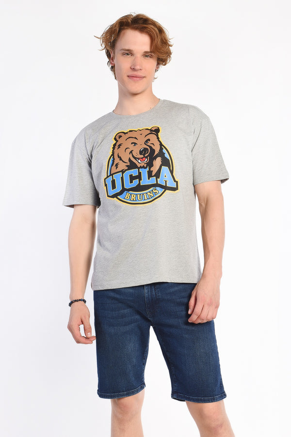 UCLA siva melirana muška majica kratkih rukava s printom medvjeda Bruins