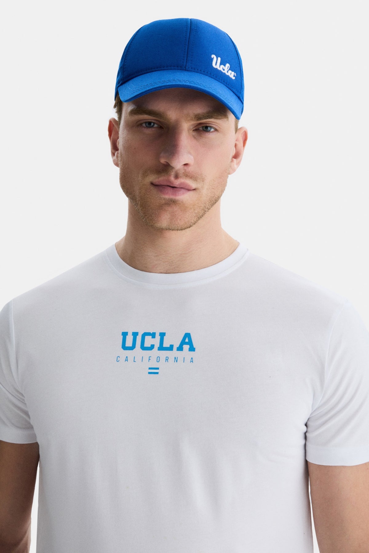 UCLA bijela muška majica kratkih rukava s malim plavim UCLA California printom