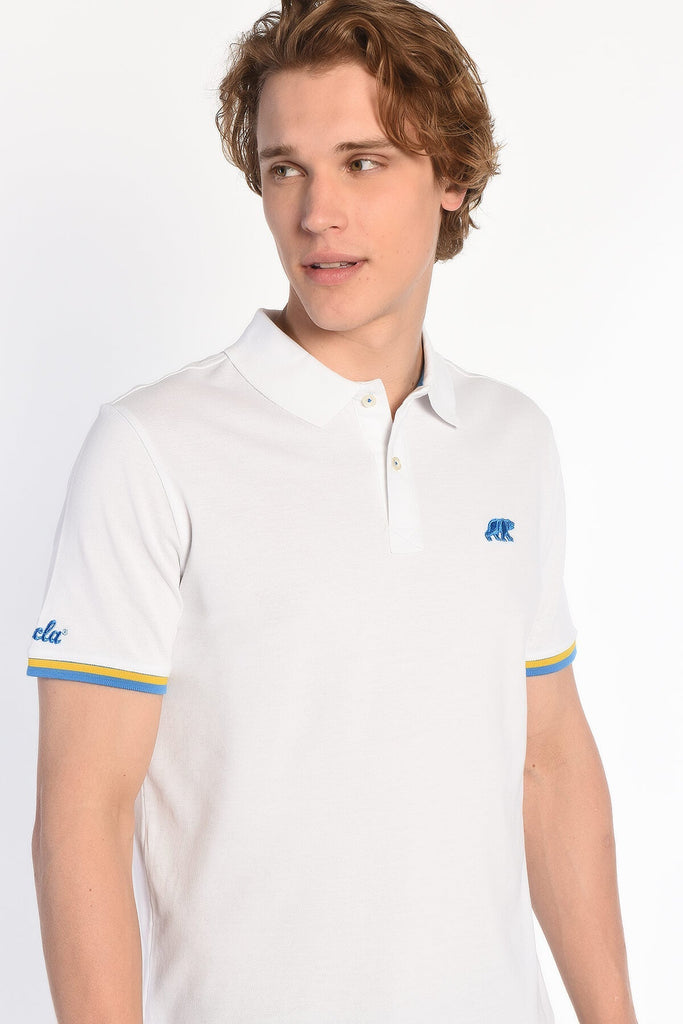 UCLA bijela muška polo majica s kontrastnim rubovima
