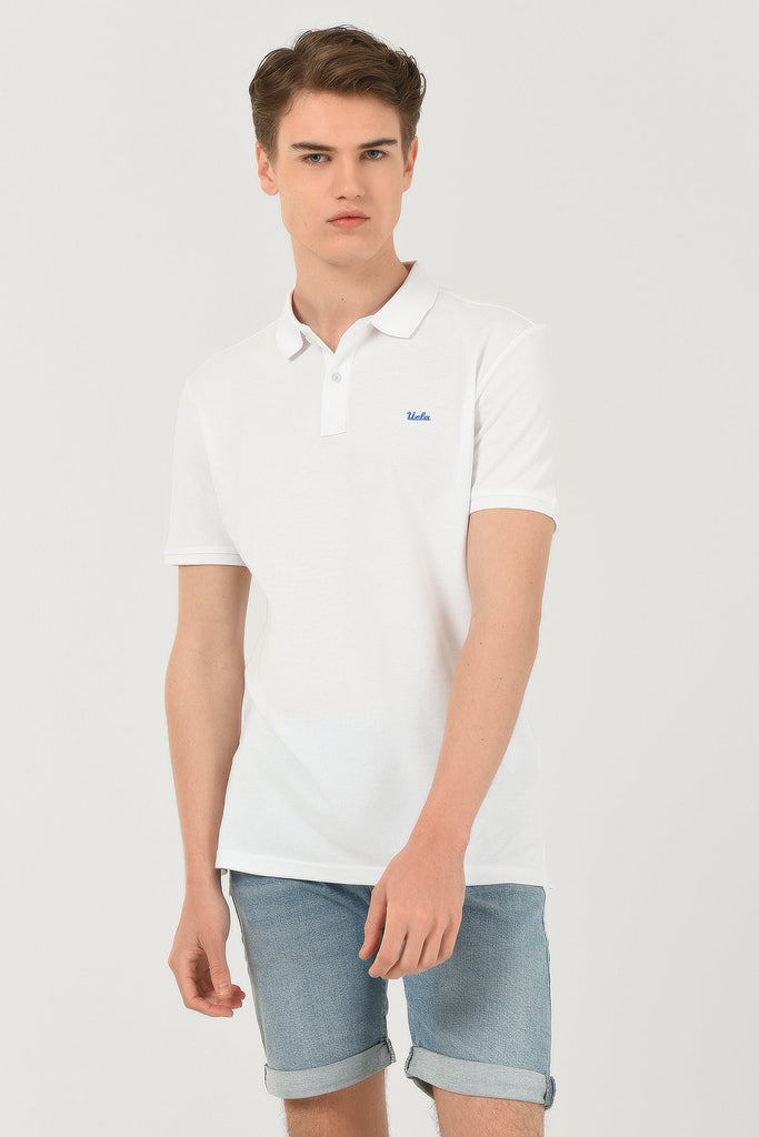 UCLA bijela muška polo majica s kontrastnim detaljima