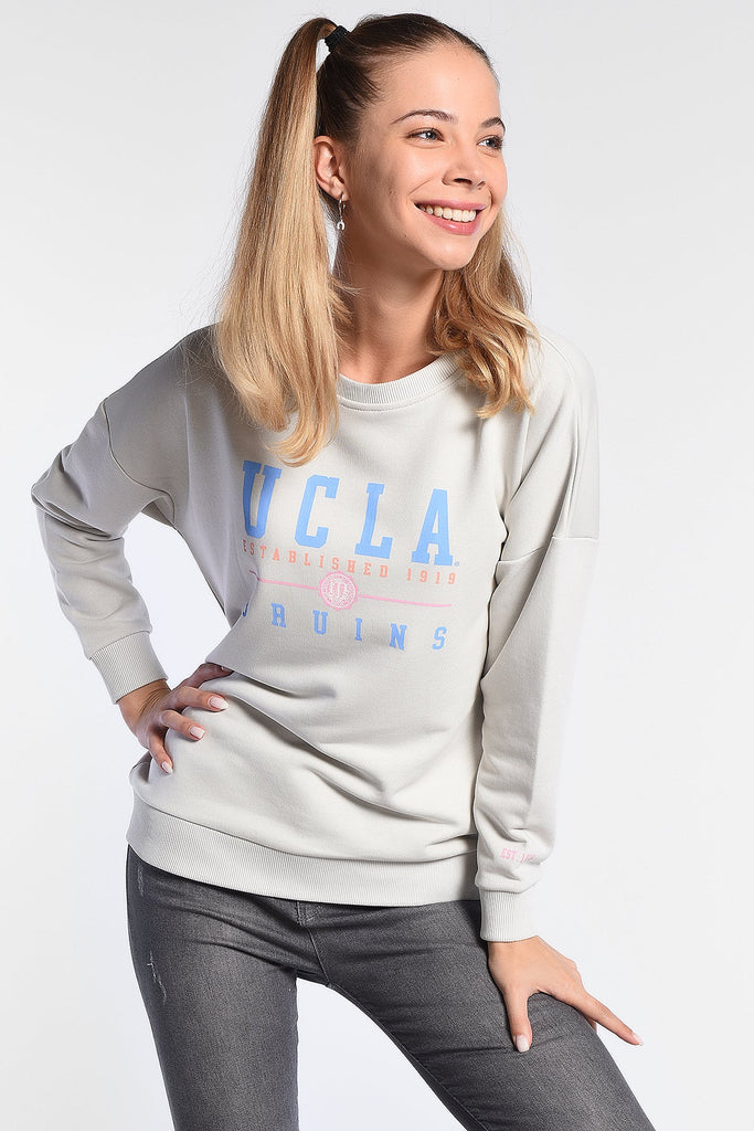 UCLA bijela ženska dukserica (10138-LIGHT BONE) 5