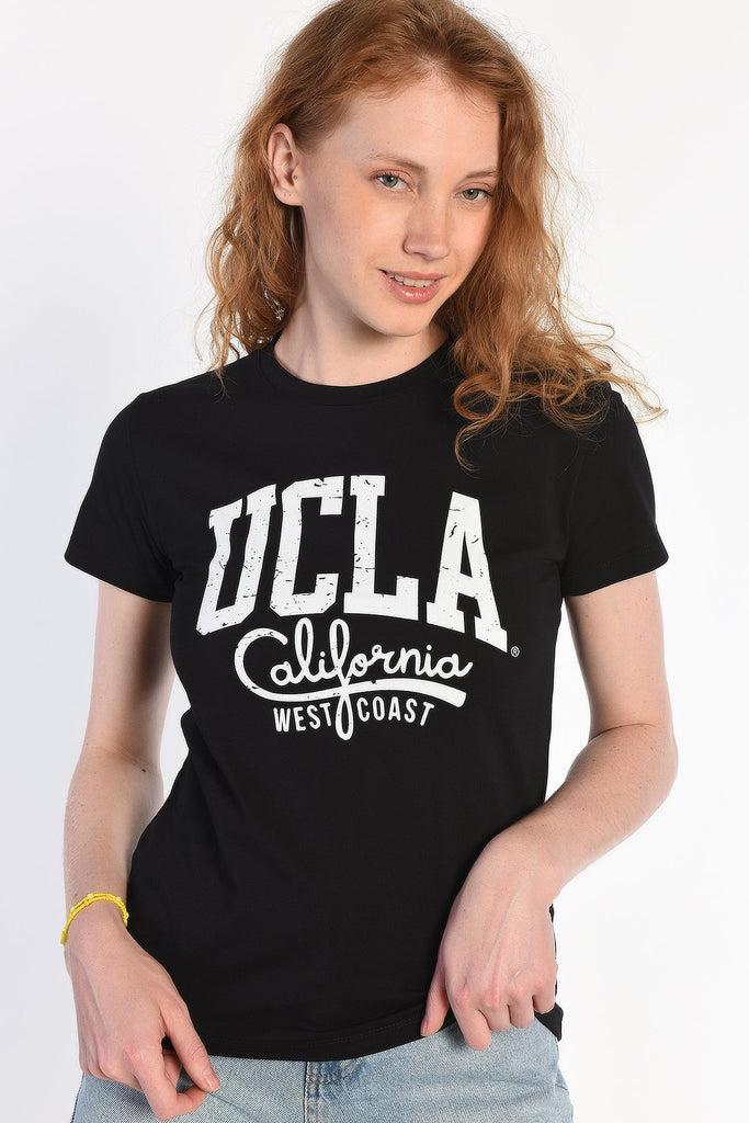 UCLA crna ženska majica sa bijelim natpisom