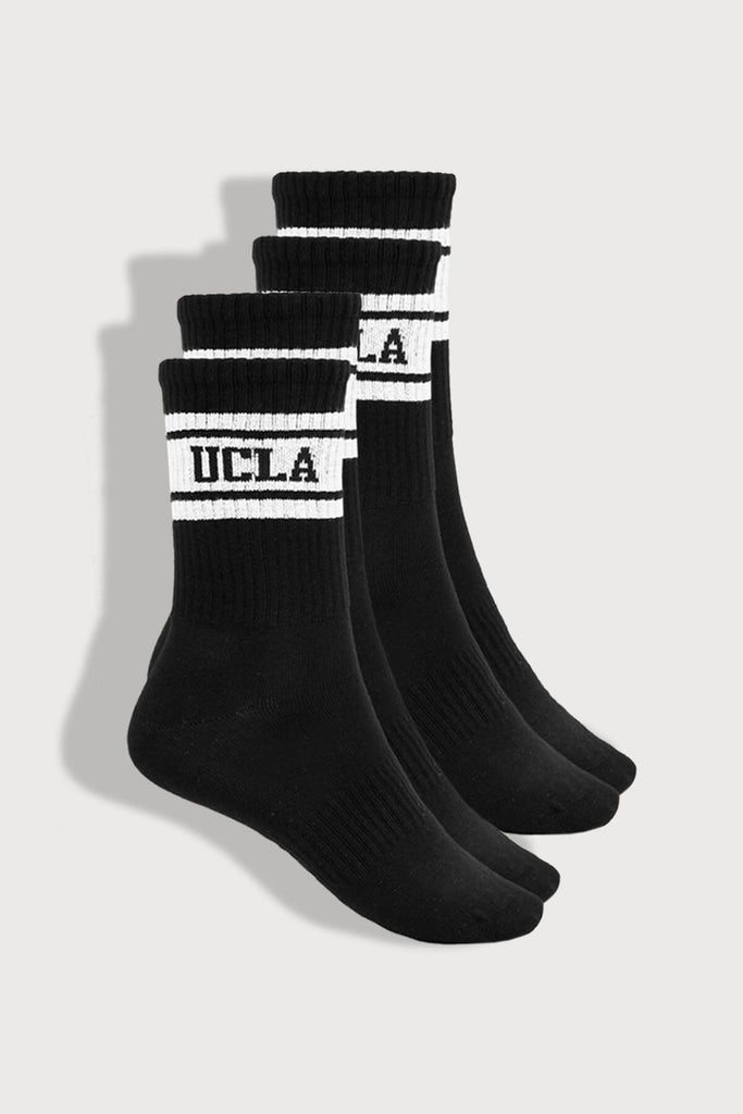 UCLA crne muške čarape s kontrastnim prugama