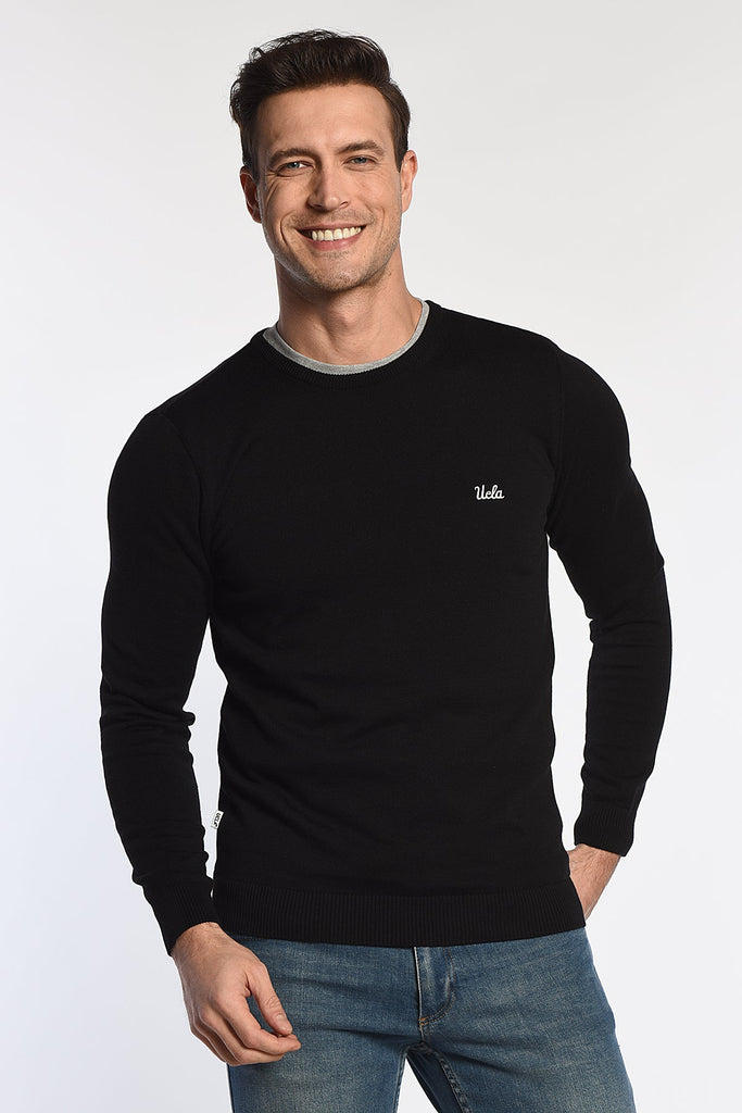 UCLA crni muški džemper sa okruglim izrezom