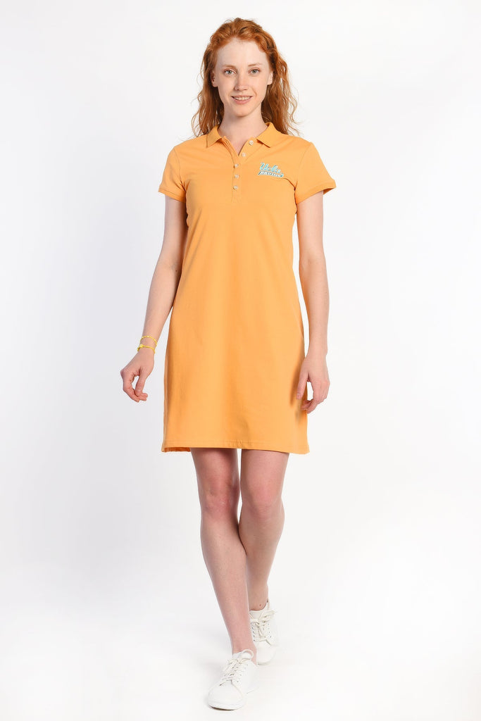 UCLA narandžasta ženska haljina sa kratkim rukavima