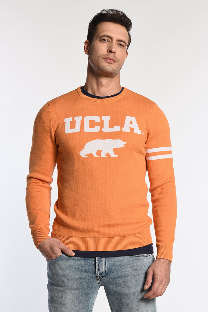UCLA narandžasti muški džemper sa kontrastnim rubovima