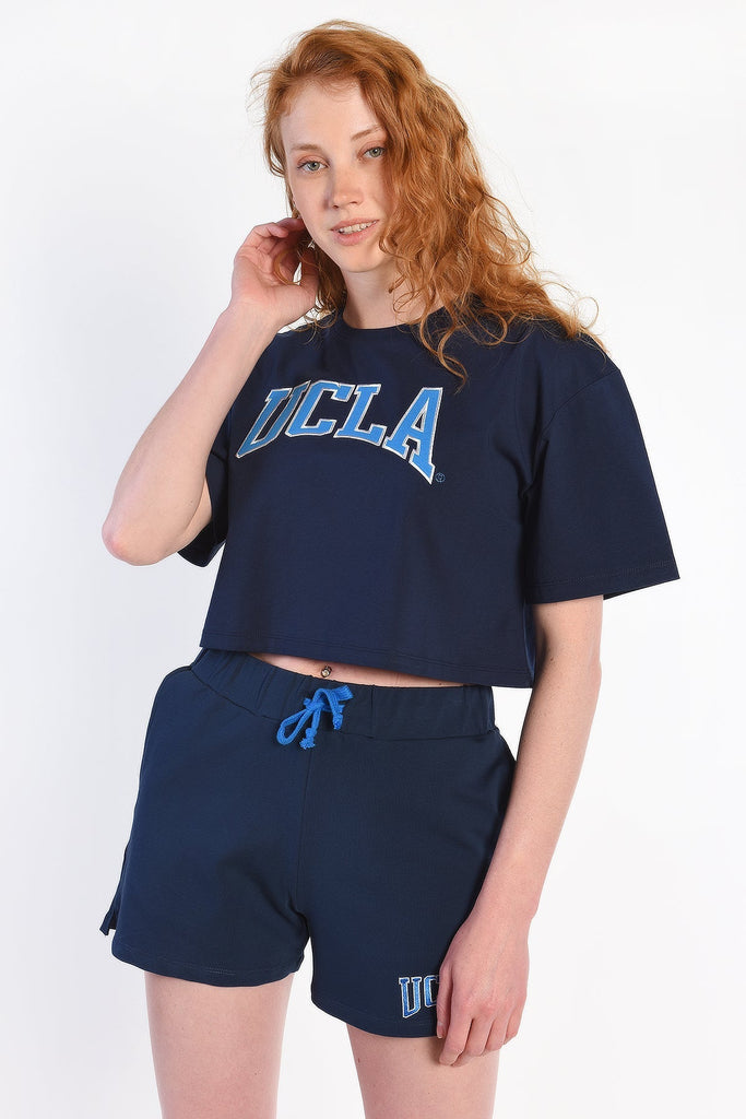 UCLA plava ženska majica s kontrastnim rubom