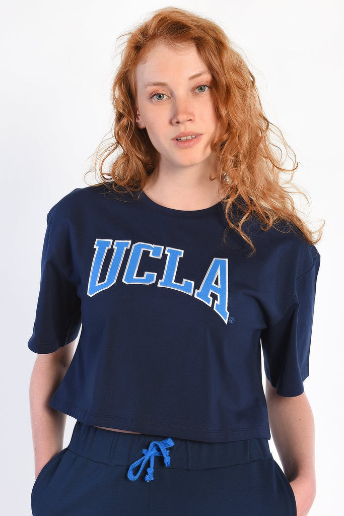 UCLA plava ženska majica s kontrastnim rubom