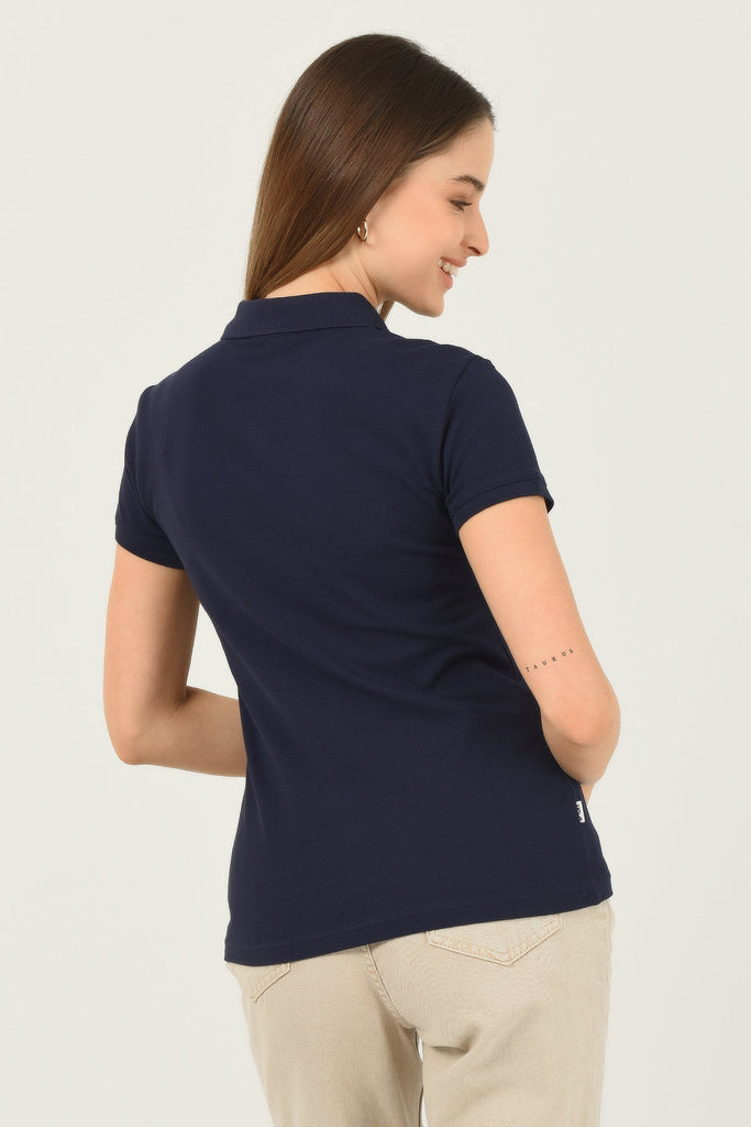 UCLA plava ženska polo majica sa bijelim dugmadima