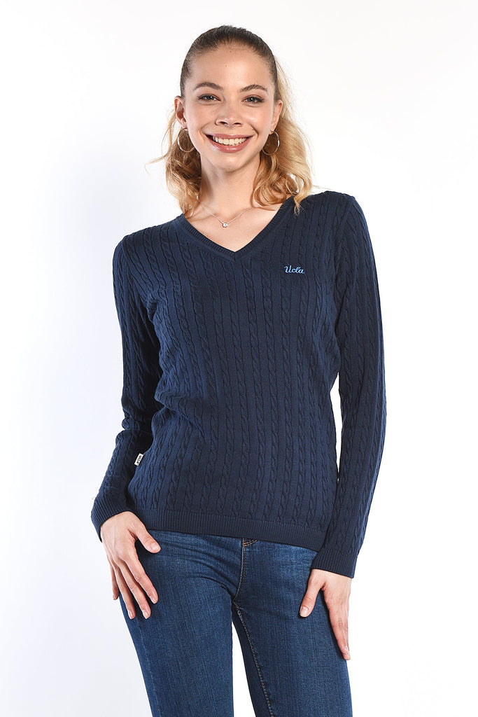 UCLA plavi ženski džemper s pletenim uzorkom