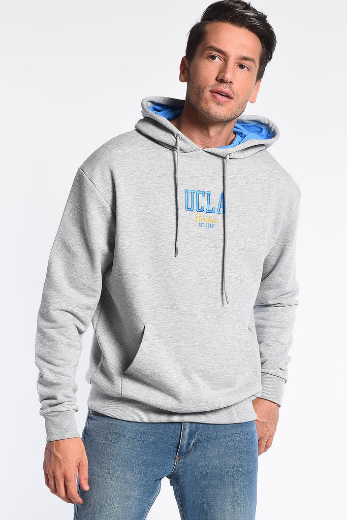 UCLA siva muška dukserica plavih detalja s kapuljačom
