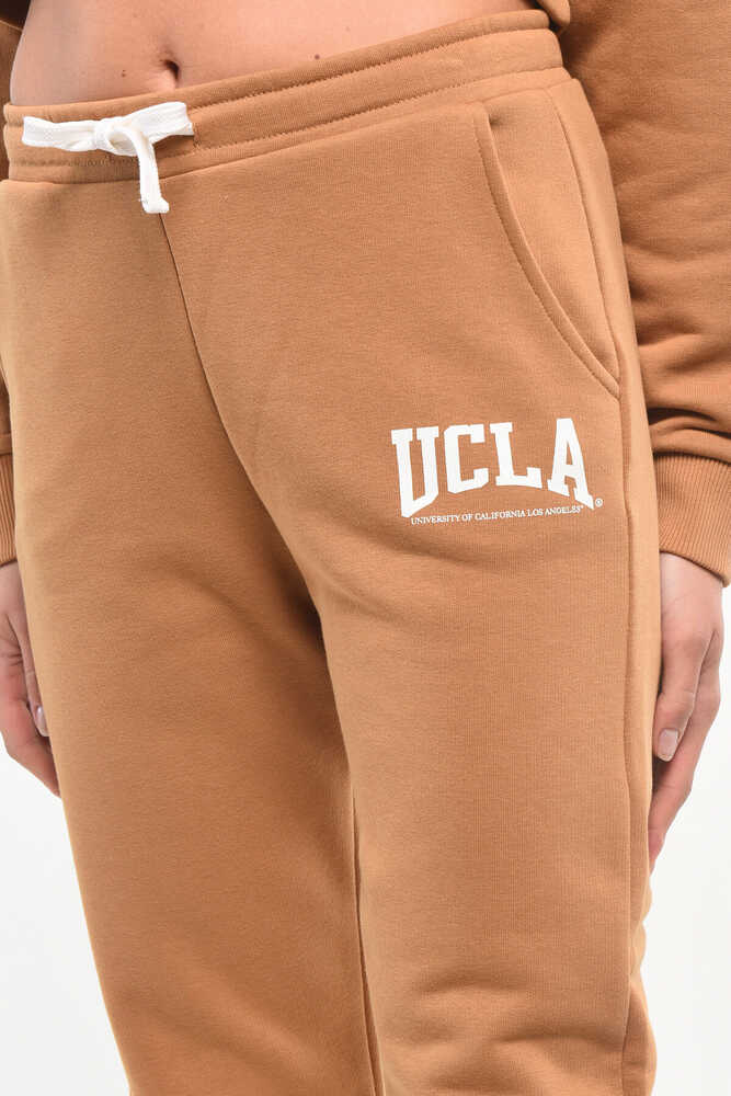 UCLA smeđa ženska trenerka donji dio sa bijelim vezicama-[SKU]