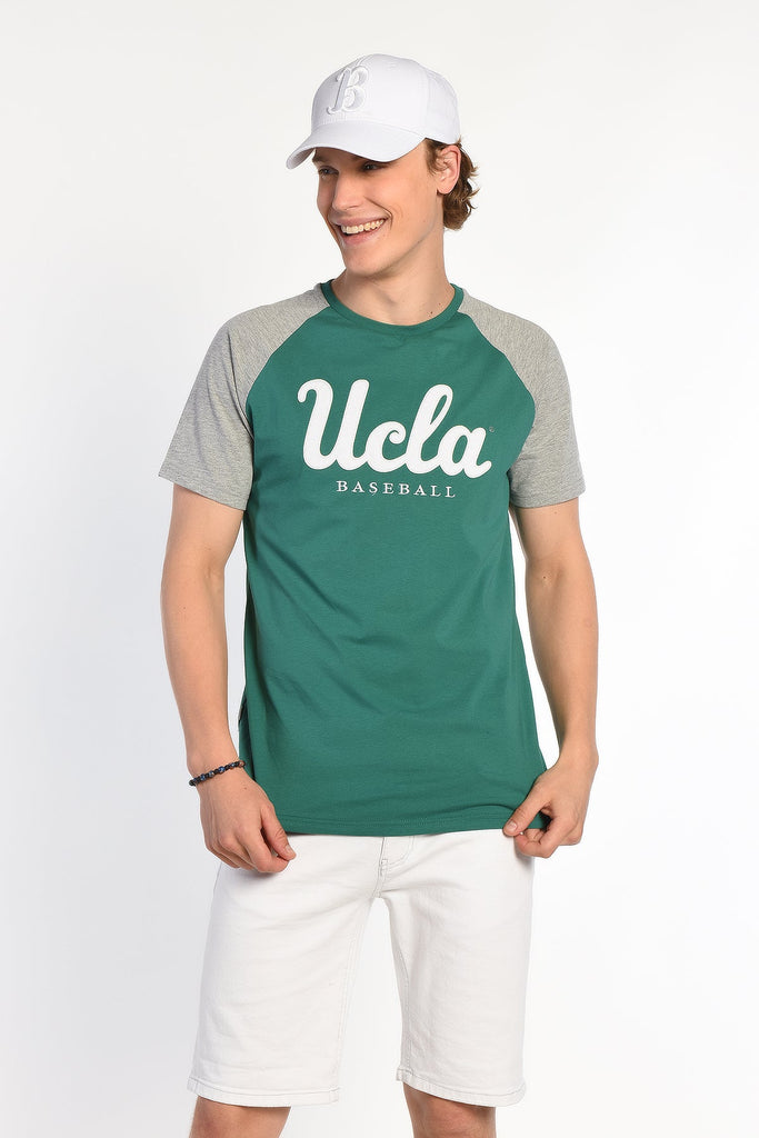 UCLA zelena muška majica s raglan rukavima-[SKU]