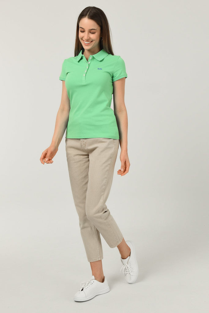 UCLA zelena ženska polo majica (10121-JADE CREAM) 2