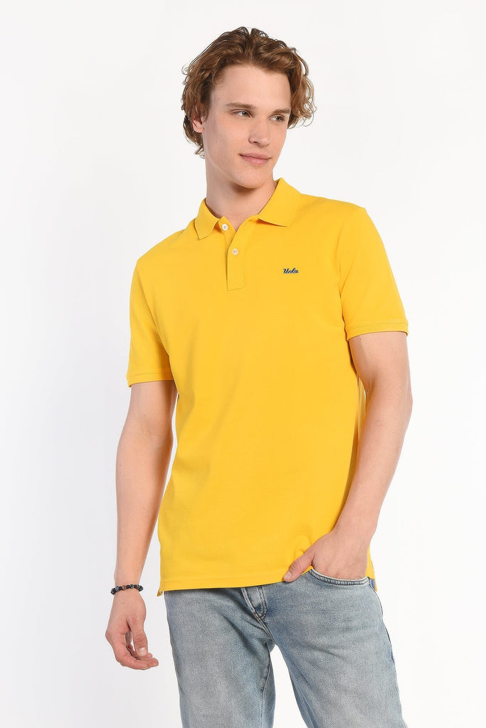 UCLA žuta muška polo majica sa kontrastnim rubom