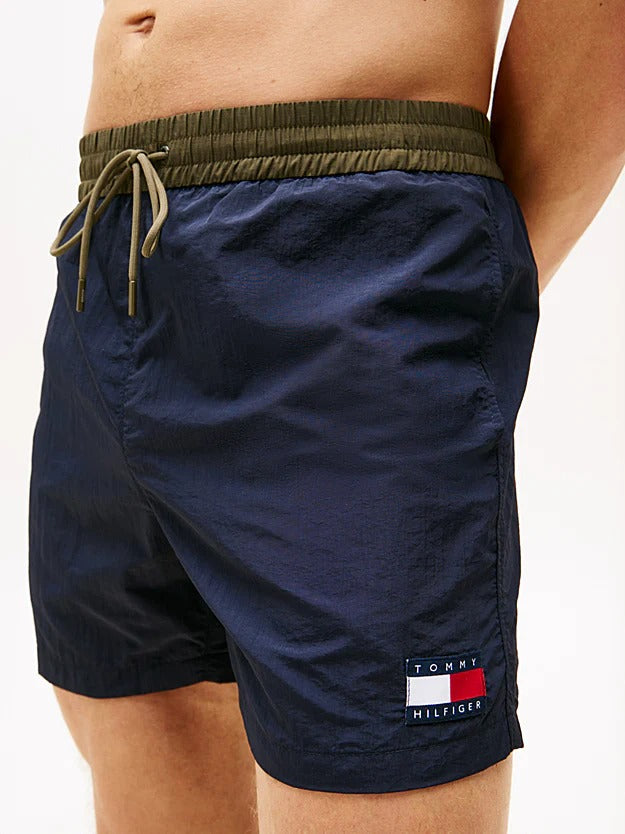 Tommy Hilfiger plavi muški kupaći šorts s elastičnim pojasom-[SKU]