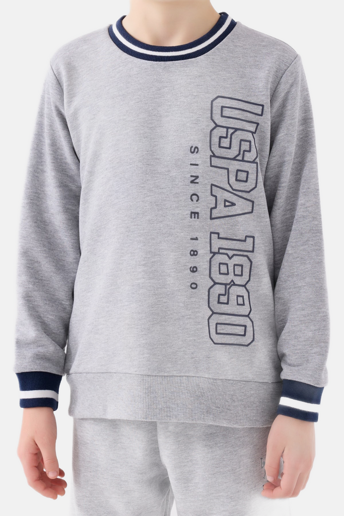 U.S. Polo Assn. siva trenerka za dječake sa prugama-[SKU]
