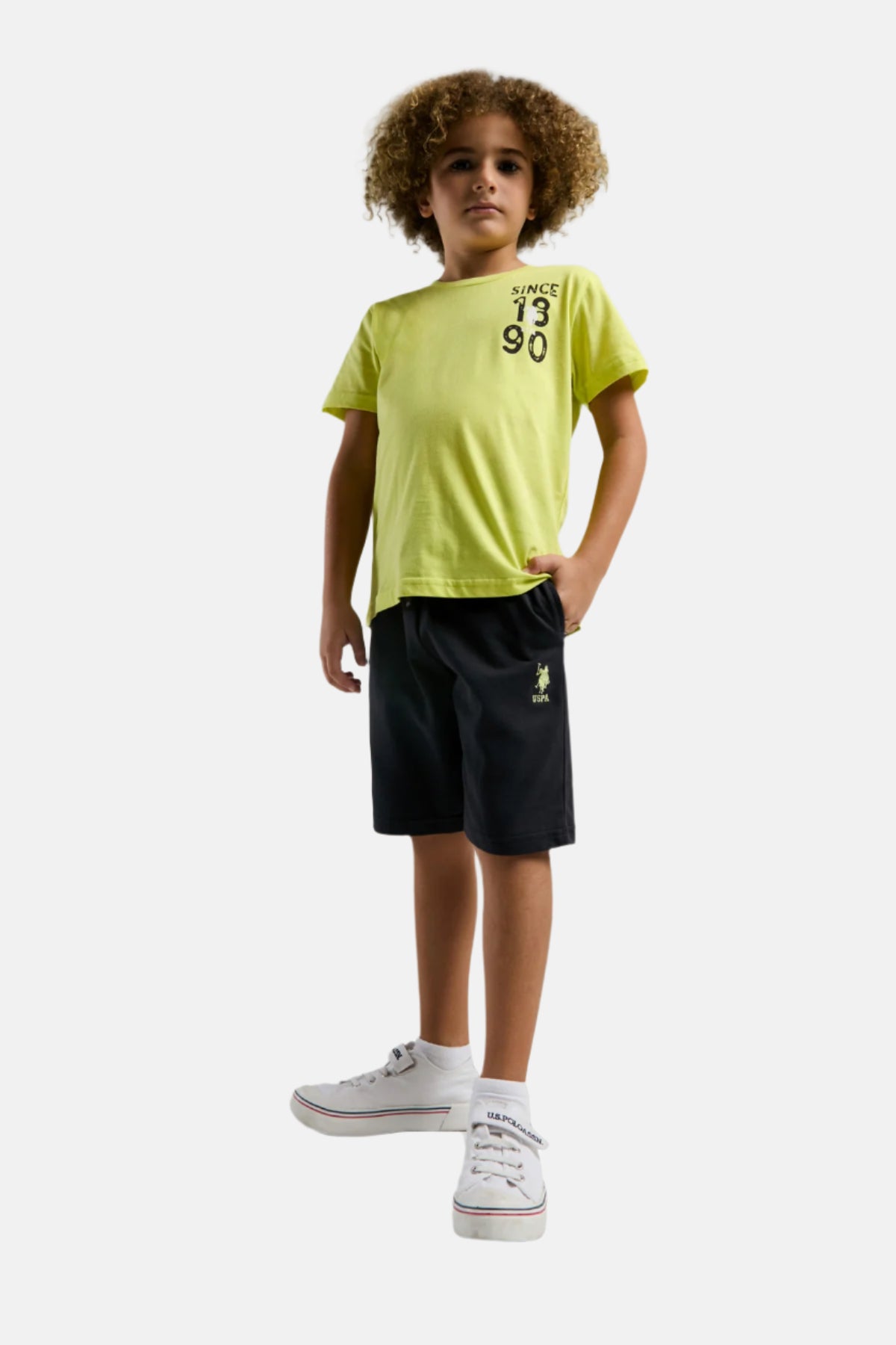 U.S. Polo Assn. zeleni komplet za dječake s kratkim rukavima