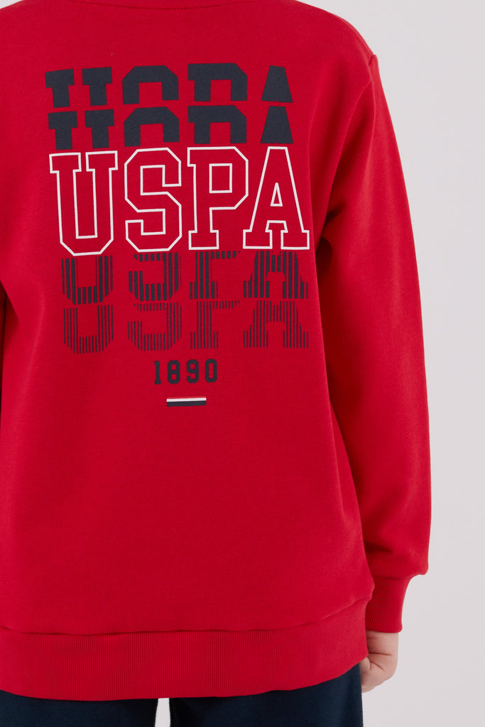 U.S. Polo Assn. crvena trenerka za dječake sa natpisom na leđima-[SKU]