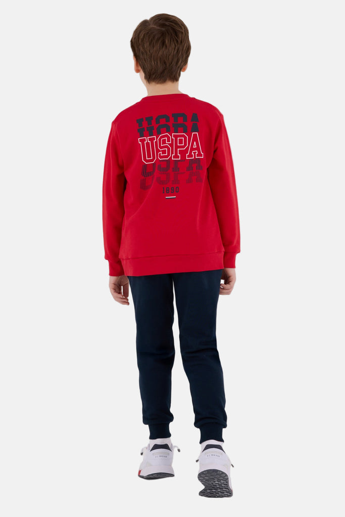 U.S. Polo Assn. crvena trenerka za dječake sa natpisom na leđima-[SKU]