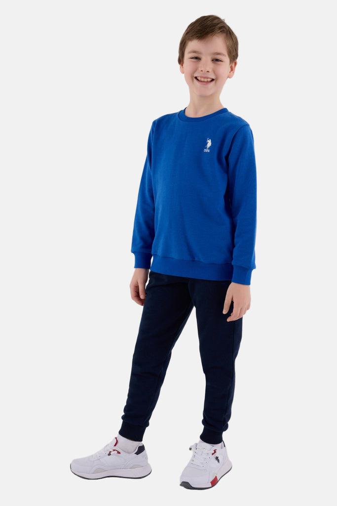 U.S. Polo Assn. plava trenerka za dječake sa natpisom na leđima-[SKU]