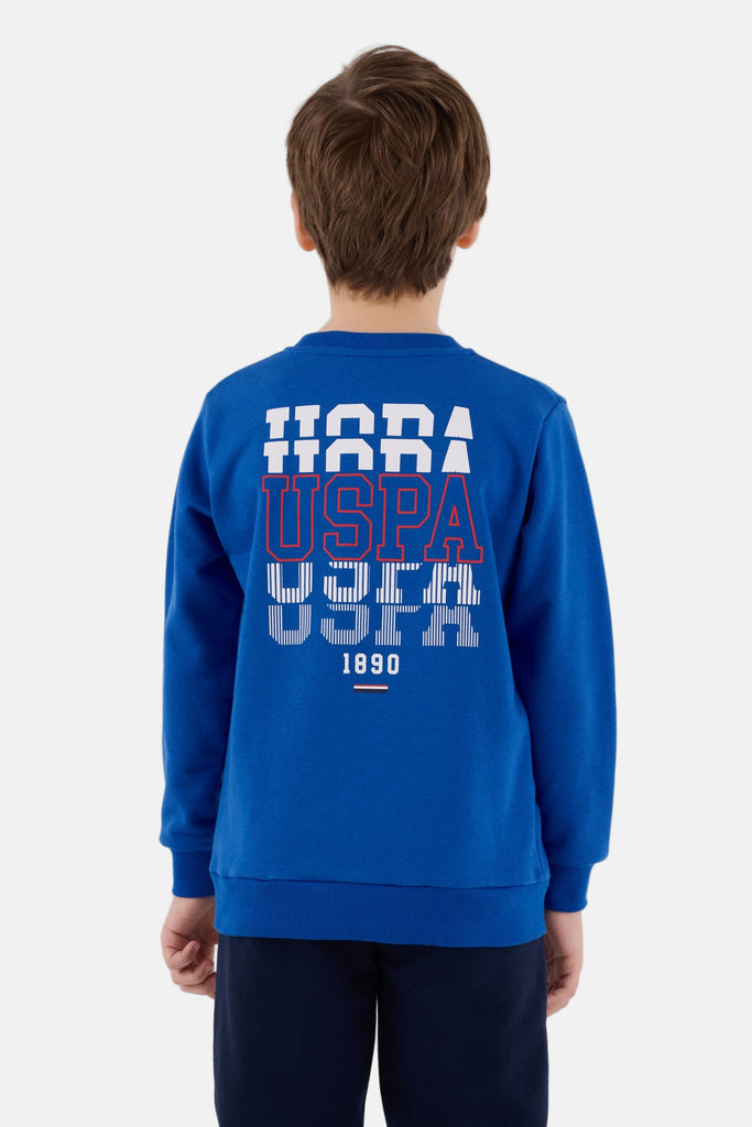 U.S. Polo Assn. plava trenerka za dječake sa natpisom na leđima-[SKU]