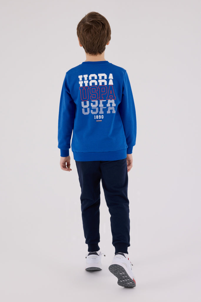 U.S. Polo Assn. plava trenerka za dječake sa natpisom na leđima-[SKU]