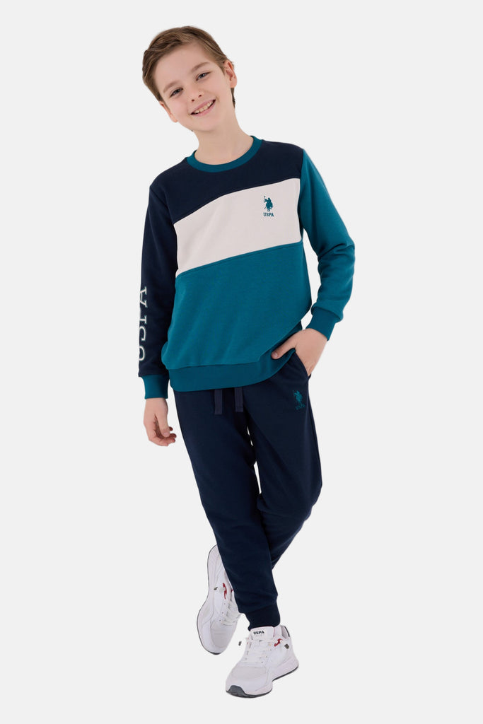 U.S. Polo Assn. teget plava trenerka za dječake sa svijetlim tonovima-[SKU]